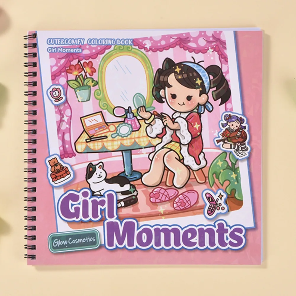 Cute Relaxation Gift Coloring Book Educational In Cozy Moments Graffiti Painting Book Doodles Book Gift
