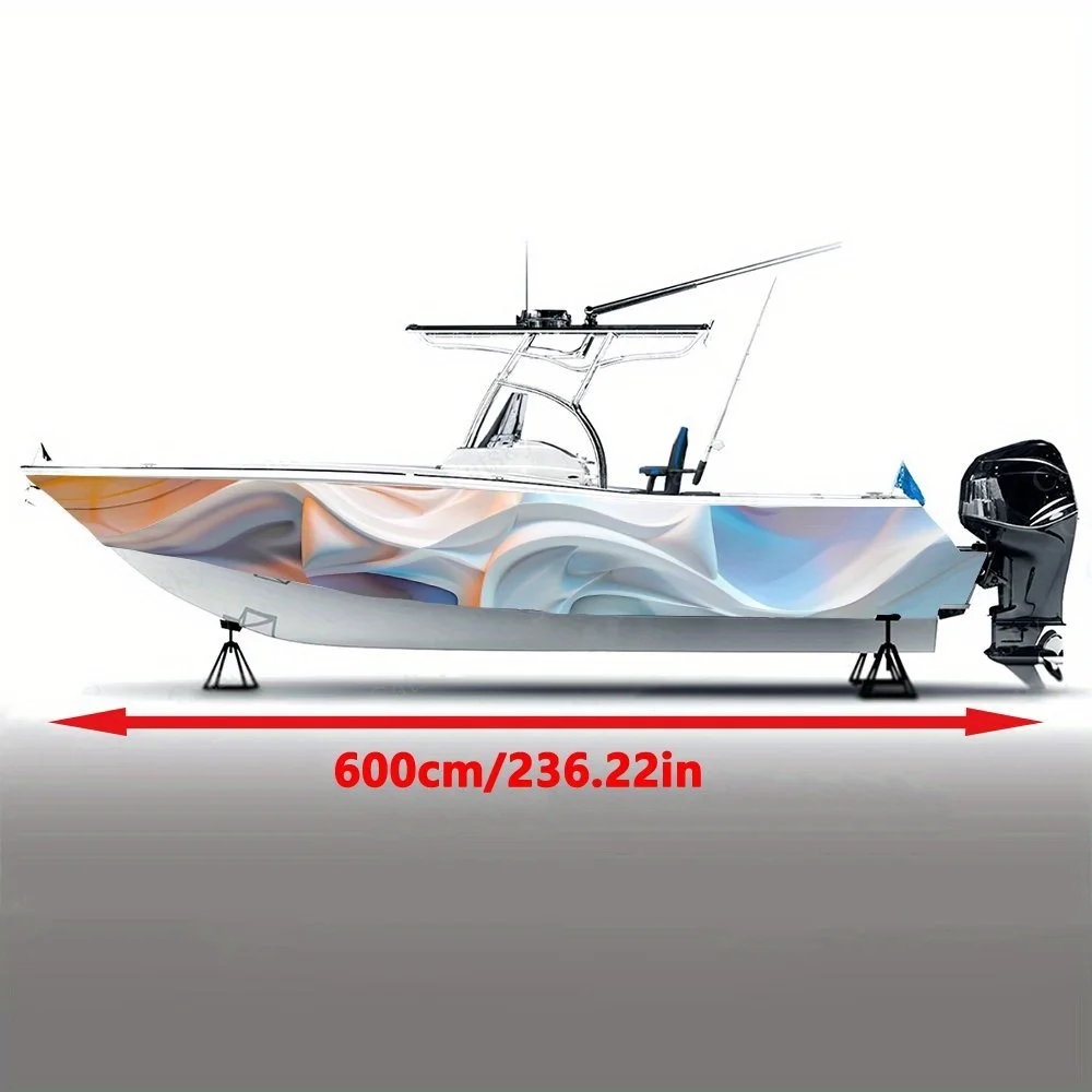 Charming Stereoscopic Sculpture Colorful White Boat Sticker Vinyl Ship Pontoon Deck Boat Fishing Decorative Pontoon Boats Decal