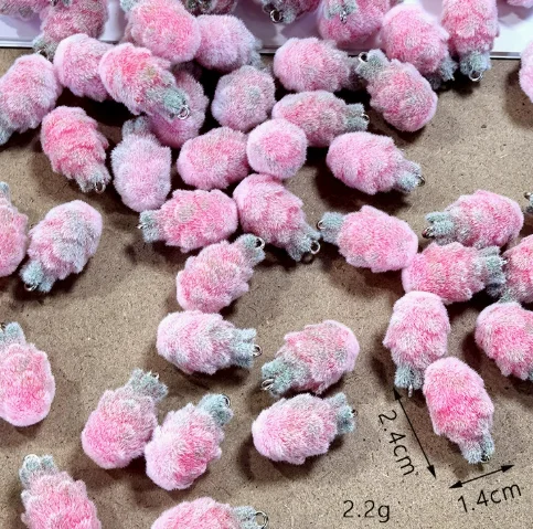Lot 10 Pcs Resin flocking dragon fruit fruit Charms Jewelry Making  Earrings Pendants Necklaces Bracelets DIY Accessories gift