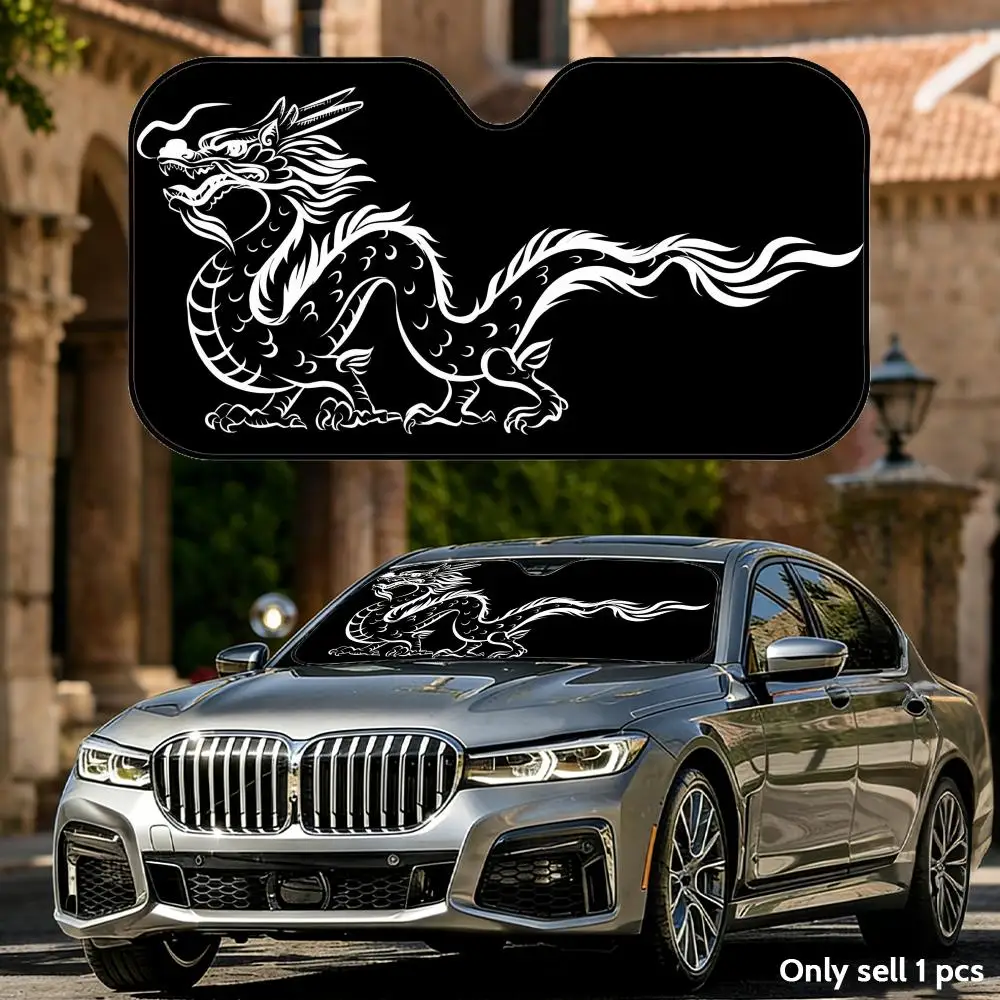 

Dragon Sun Visor Aluminum Foil Windshield UV Protection Heat Insulation Cover Foldable Reusable Sun Visor Shade