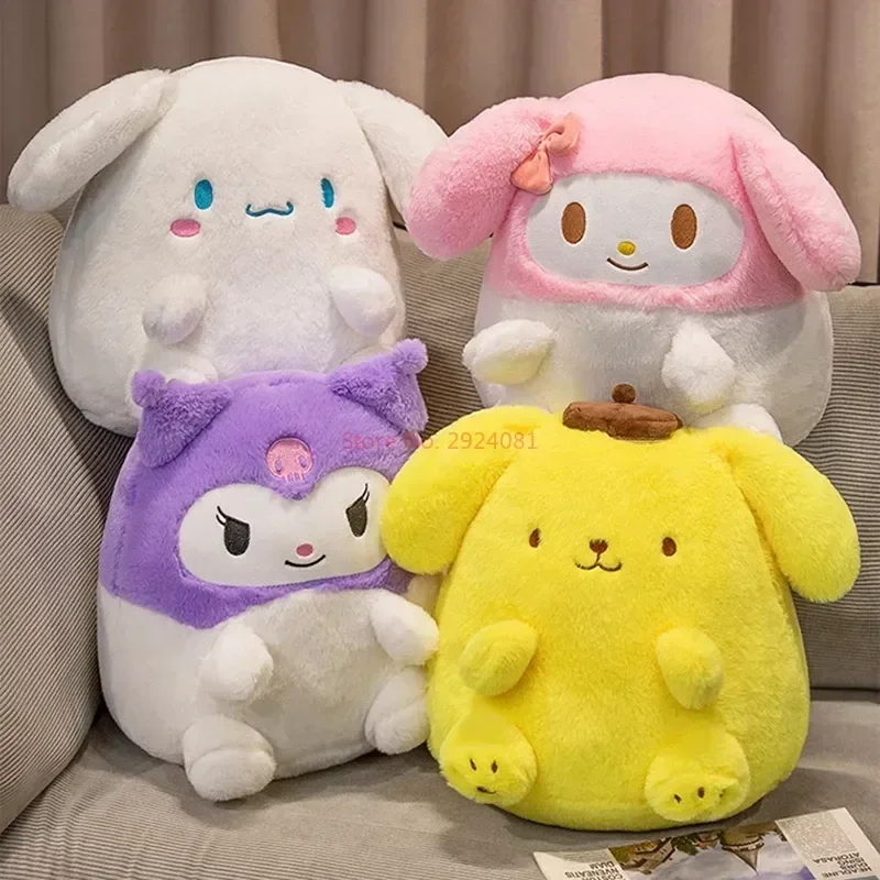 

37cm Anime Melody Cinnamoroll Kuromi Pom Pom Purin Plush Toy Soft Stuffed Animal Doll Cute Pillow Room Decoration For Gift