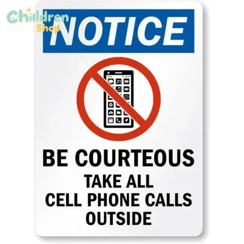 Be Courteous No Cell Aluminum Weatherproof  Sign-Aluminum