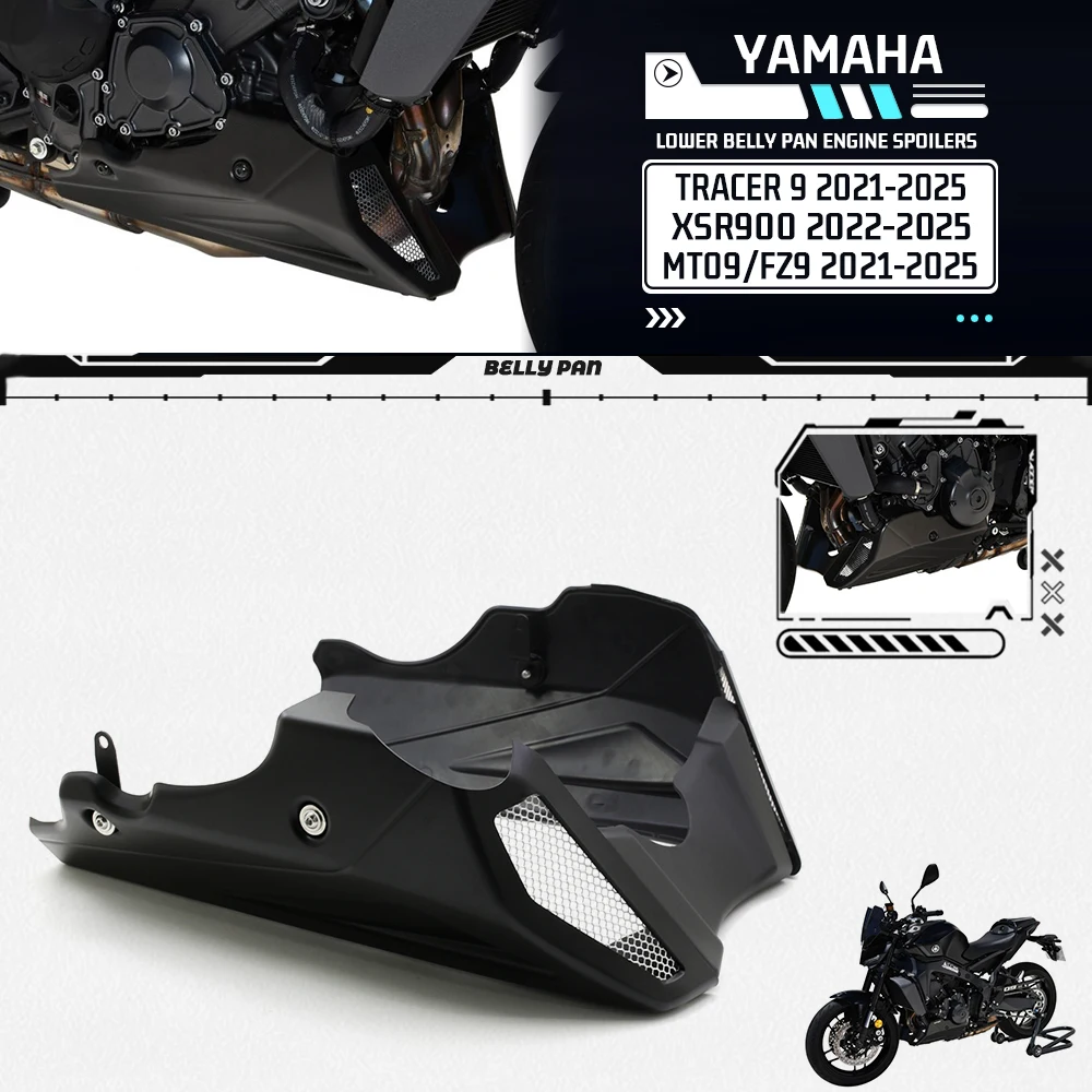 

For YAMAHA MT-09 MT 09 SP Tracer 9 GT 2021-2025 XSR900 FZ9 FJ9 Motorcycle Chassis Belly Pan Lower Engine Spoiler Fairing Guards