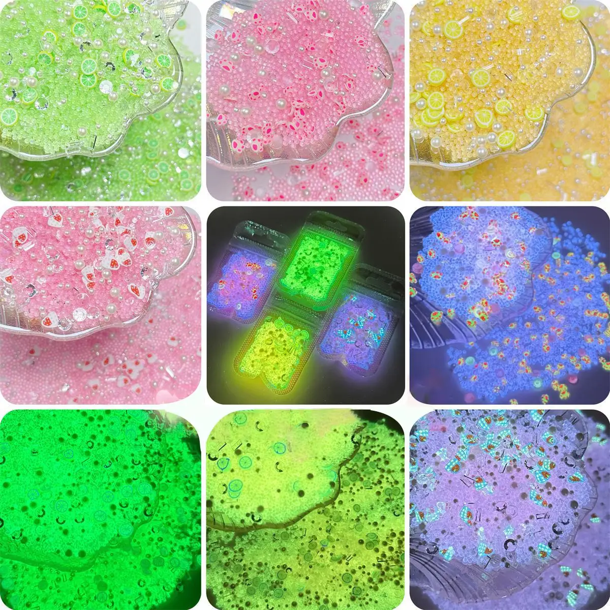 DIY luminous beads epoxy glue fluorescent material quicksand filler cat's paw For Jewelry Making DIY Bracelets