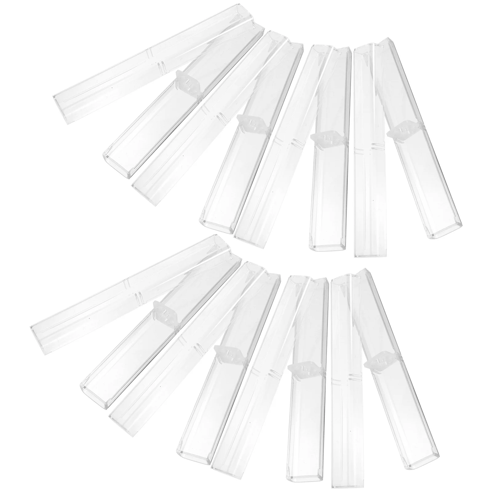 

10pcs Clear Plastic Pencil Boxes Transparent Stationery Cases for Kids Classroom Gift Containers Pen Holder Storage