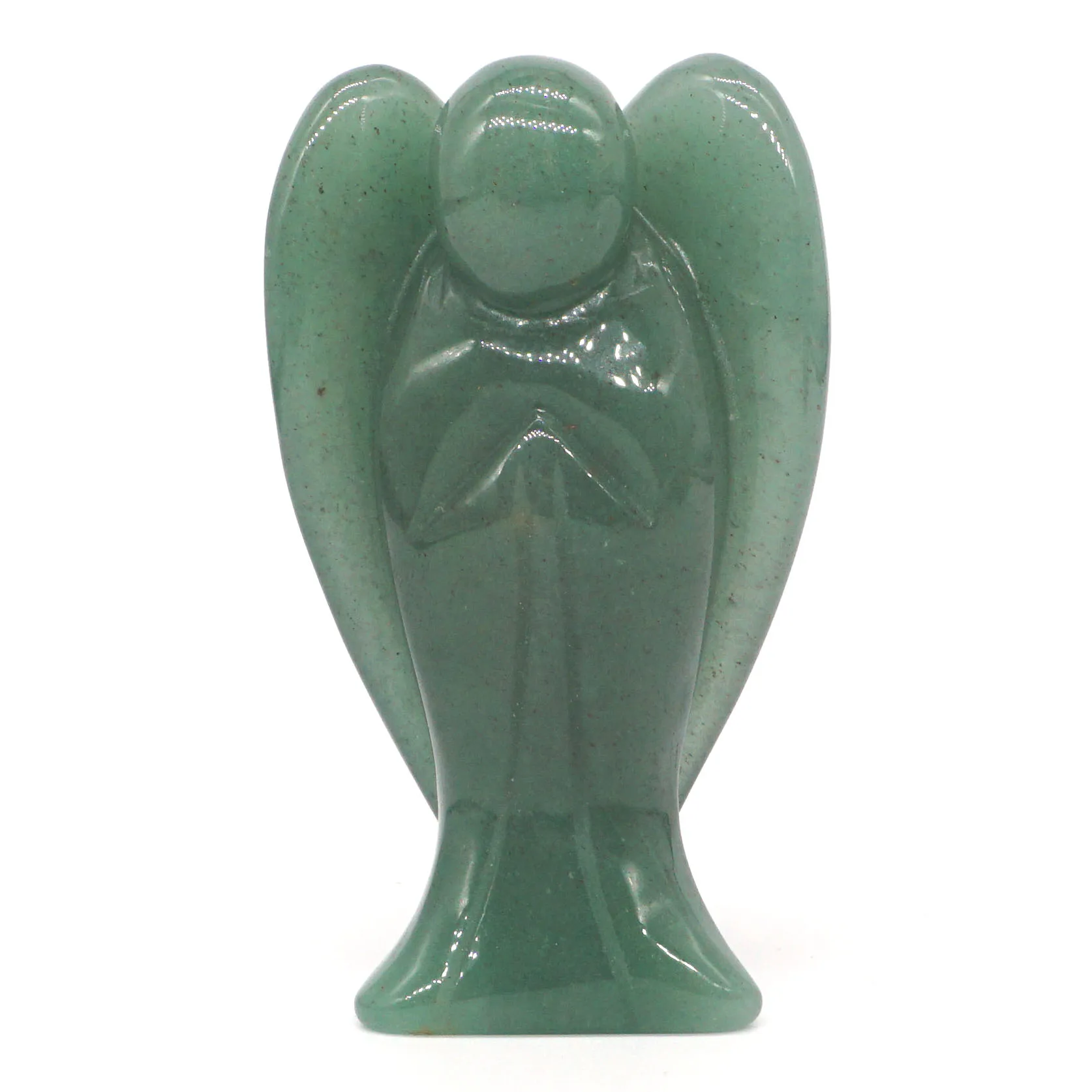 

3" Angel Figurine Natural Gem Green Aventurine Carved Crystal Reiki Healing Stone Lucky Craft Home Room Desk Decoration Gift 1pc