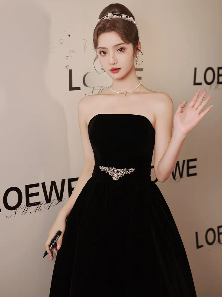 

Ele Bla Evening Gown Women's New High-End Luxury Dr Host Performance Ceremony Mid-Waist A-Line Long Dr