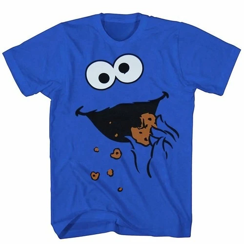 Men's Summer Sesame Street  Print T-shirt Soft and Breathable Cotton Casual Short Sleeve Streetwear Oversized Loose Casual