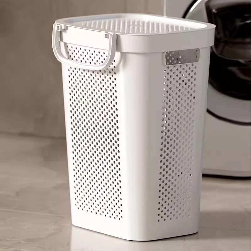 Large Capacity Laundry Hamper for Dormitory Bathroom Home Use with Lid And Wheels Dirty Clothes Storage Basket Utility Basket