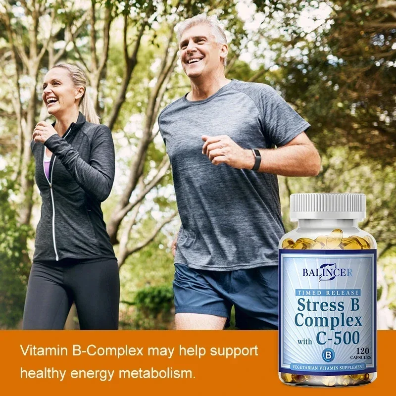 High Potency Vitamin B Complex with Vitamin C To Support Mood, Metabolism, Immunity, Cardiovascular and Nervous System Health