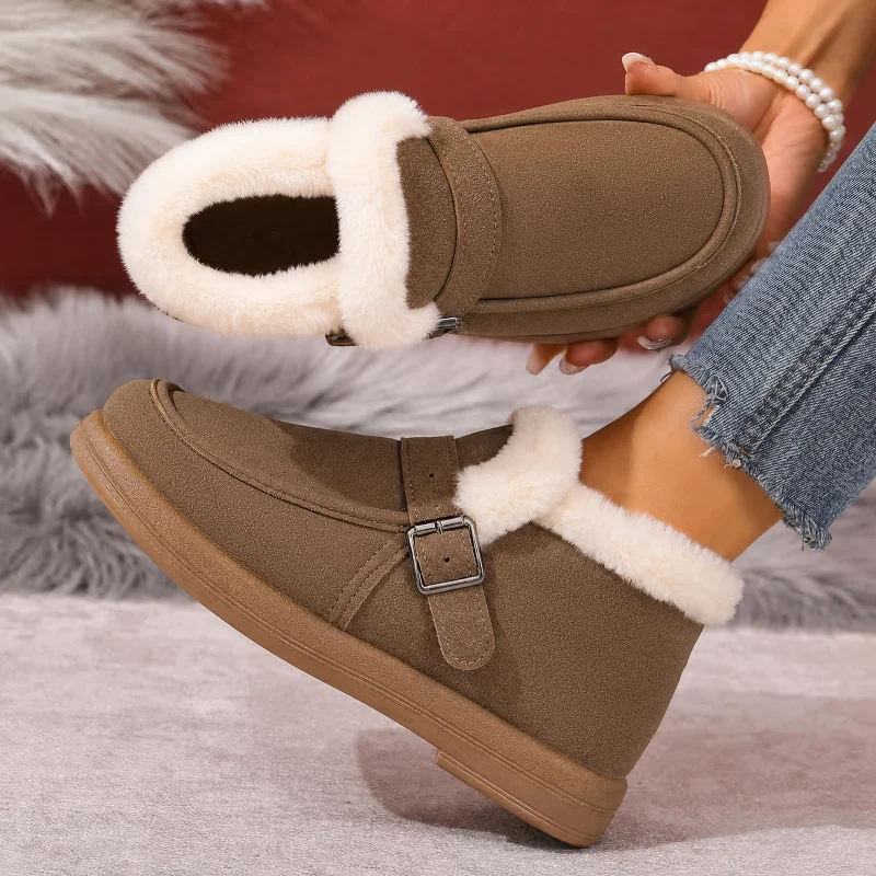 Fashion Women s Cotton Snow Boots Warm Plush Lining Thick Sole Anti Slip Outdoor Winter Casual Sports Shoes