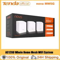 Tenda MW5G Nova Mesh WiFi System 2,4 y 5Ghz Dual-Band AC1200 extensor de enrutador de red Gigabit para toda la casa cubre hasta 6000 pies cuadrados