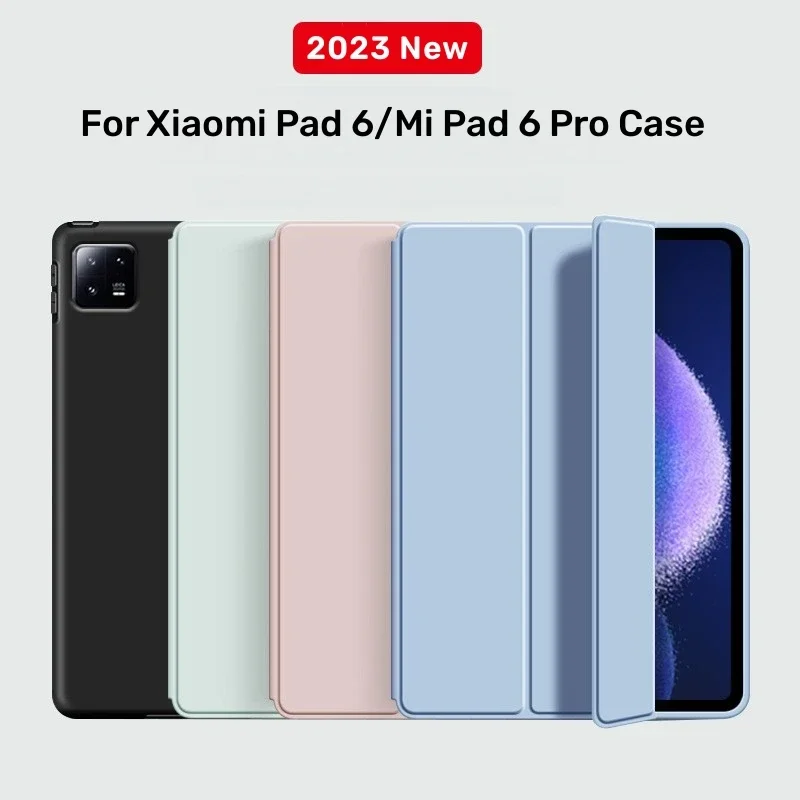 

Чехол Smat для Xiaomi Pad 6 2023 11 дюймов, трехслойный Магнитный чехол из искусственной кожи, чехол для Xiaomi Mi Pad 6 MiPad 6 Pro 2023