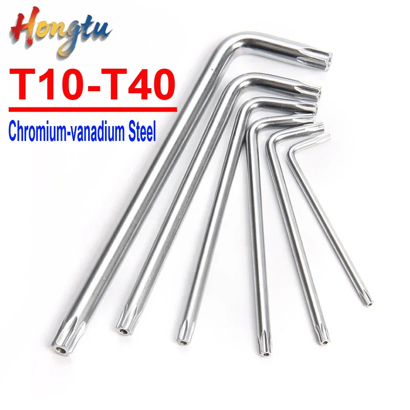 Hongtu T10 T15 T20 T25 T30 T40 Hex Wrench Double-End 2-Way Torx Screwdriver Spanner Wrench Car Machine Repair Wrench Tools