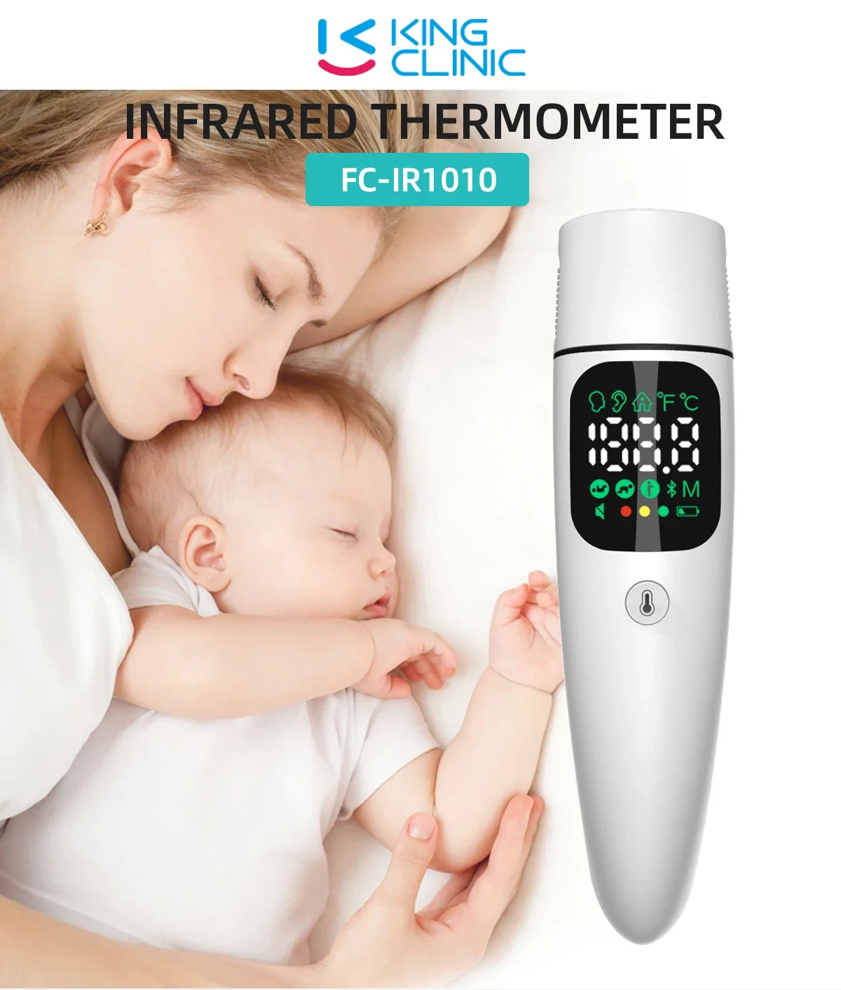 Non contact infrared medical thermometers, adult and infant thermometers, LED digital precision rapid measurement thermometers