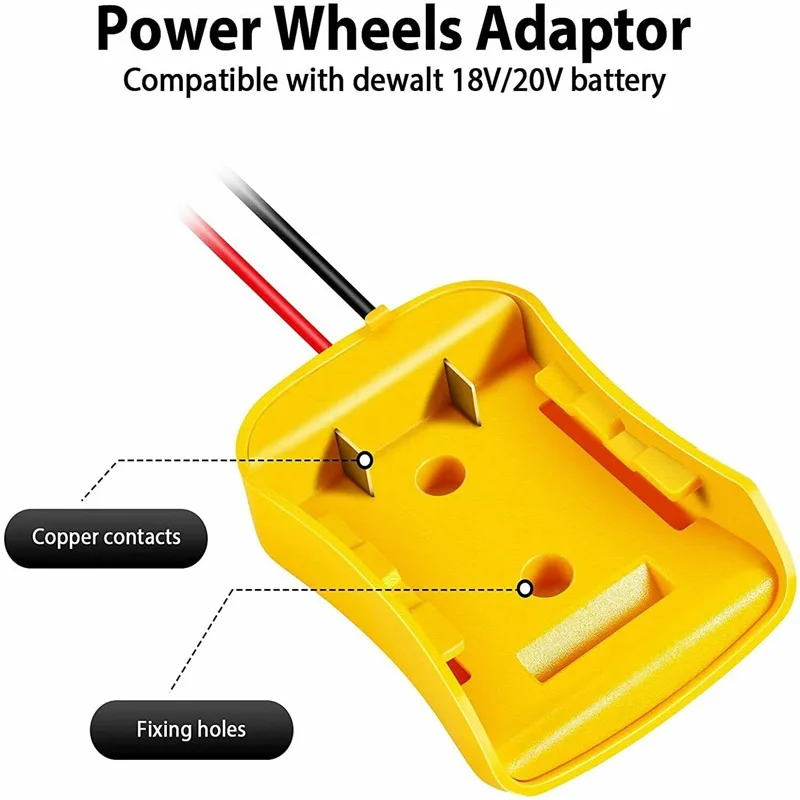 For Dewalt 18V/20V Max Battery Adapter To Dock Power Connector 12AWG Robotics Battery Adapter Docking Power Connector