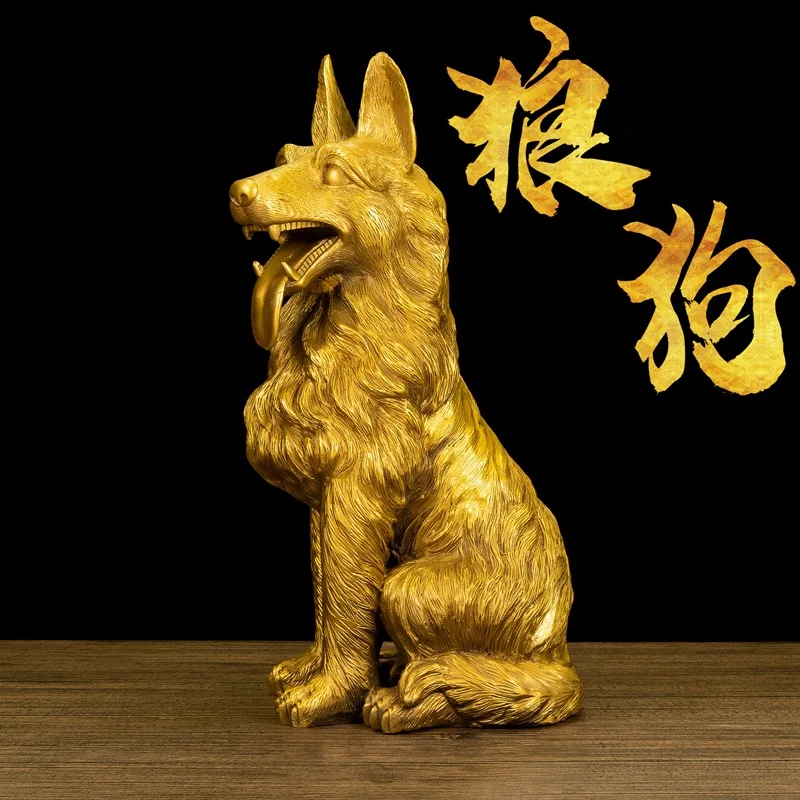 

Copper Dog Decoration Pure Copper Sitting German Shepherd Dog Fortune Twelve Zodiac Dog Door Wealth and Wealth Keeping Office Li