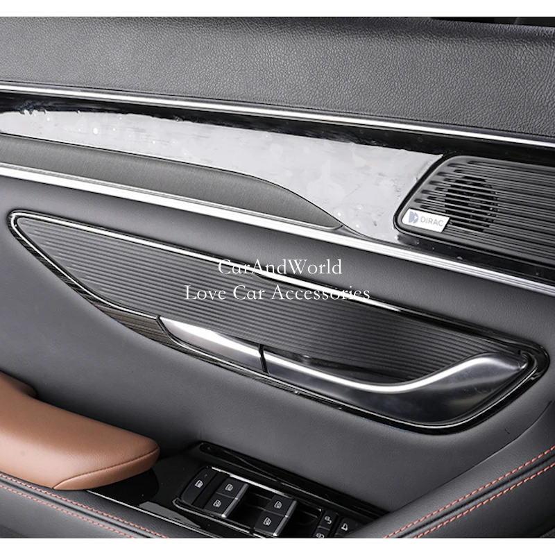 Stainless Steel Inner Door Handle Bowl Frame Protector Cover Trims Car Interior Accessories For BYD SONG PLUS EV DM-i 2020-2023