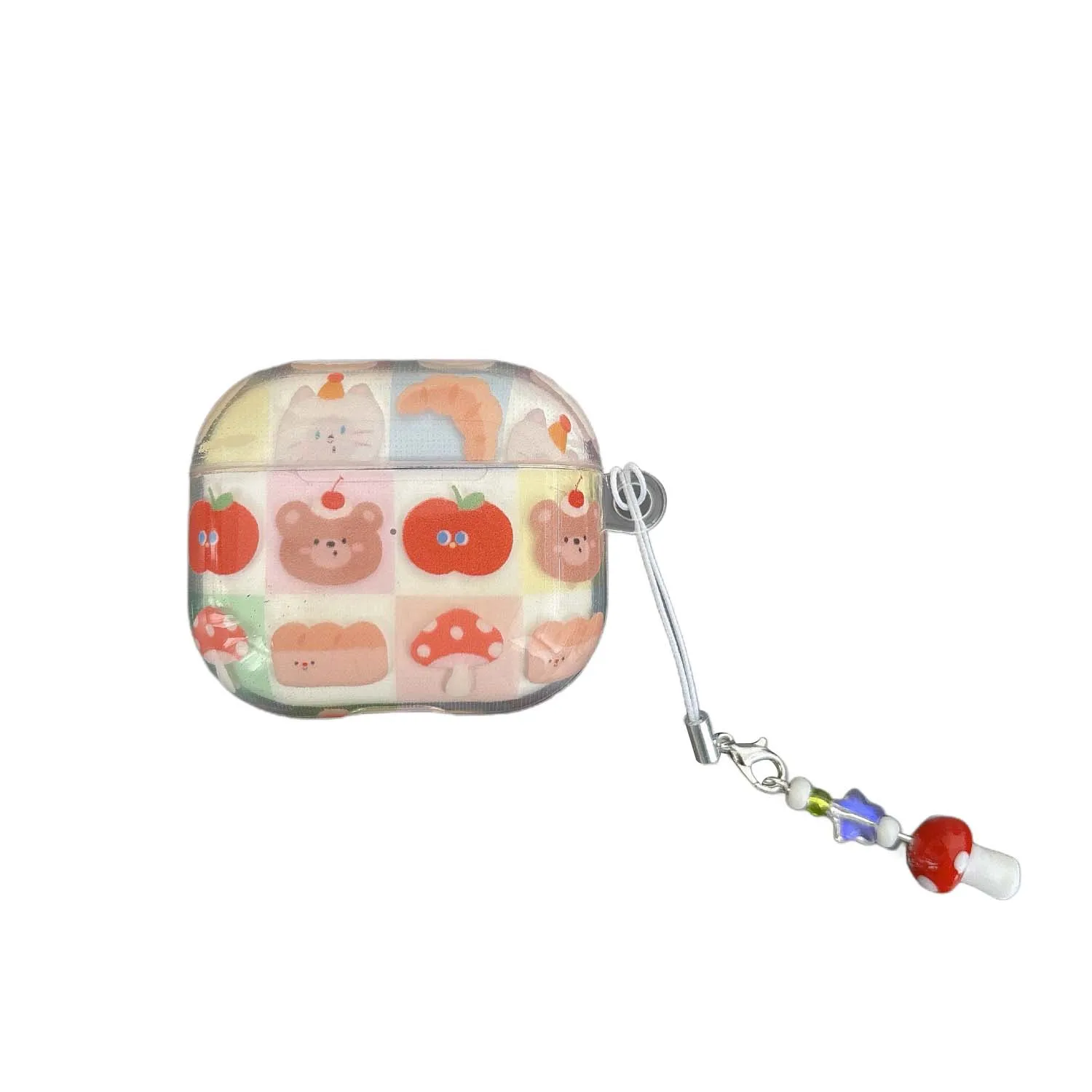Cartoon bear cake sweet ins imd earphone case for apple airpods 1 3 2 4 pro 2nd wireless bluetooth headset charging box