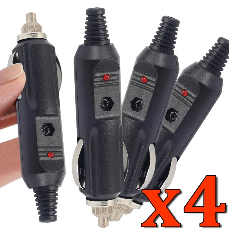 1-4PCS Car Electrical Cigarette Lighter Plug Charger Adapter Car Cigarette Lighter Socket Plug Connector Adapter Accessories