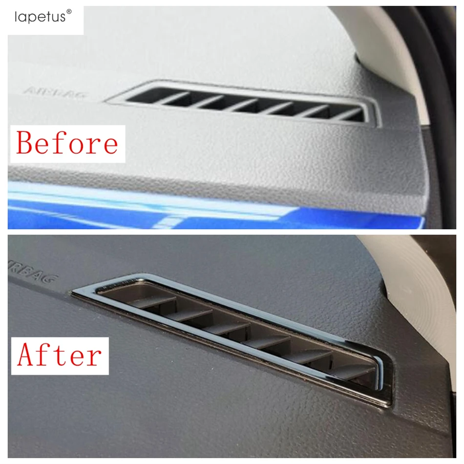 Car Dashboard Air AC Outlet Vent Decoration Cover Trim For VW Volkswagen Polo 2019 - 2023 Stainless Steel Accessories Interior