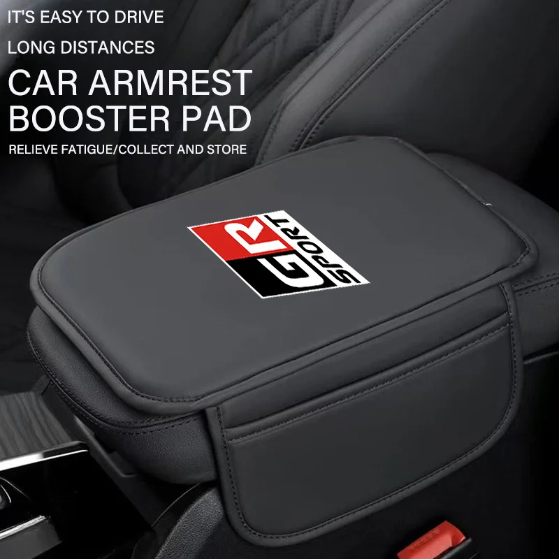 

Leather Car Armrest Box Pad Center Console Arm Rest Protector Storage Pocket For Toyota GR Sport GR Gazoo Racing Rav4 C-HR