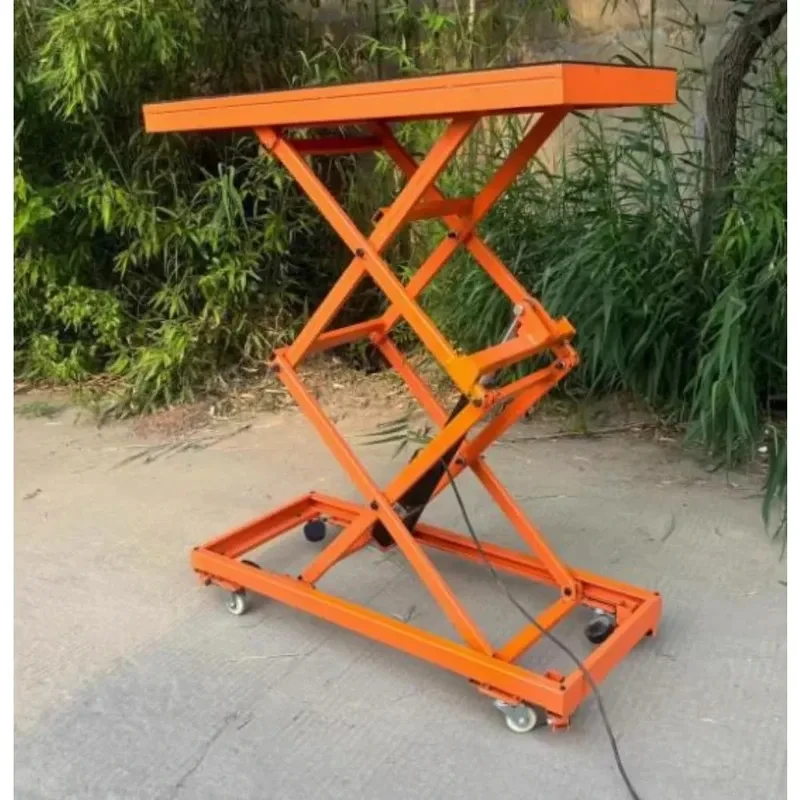 Small Electric Horse Stool Folding Mobile Hydraulic Lift Scissor Type Working Platform Interior Decoration Push Cart