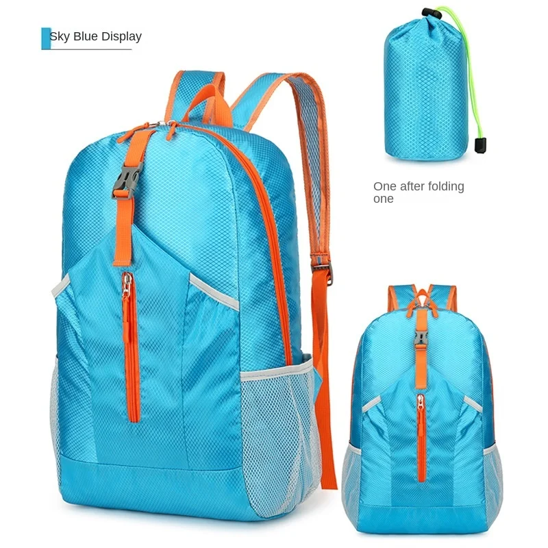 Zaino da viaggio leggero alla moda Zaino da viaggio Borsa a tracolla da viaggio da campeggio pieghevole di grande capacità sportiva impermeabile