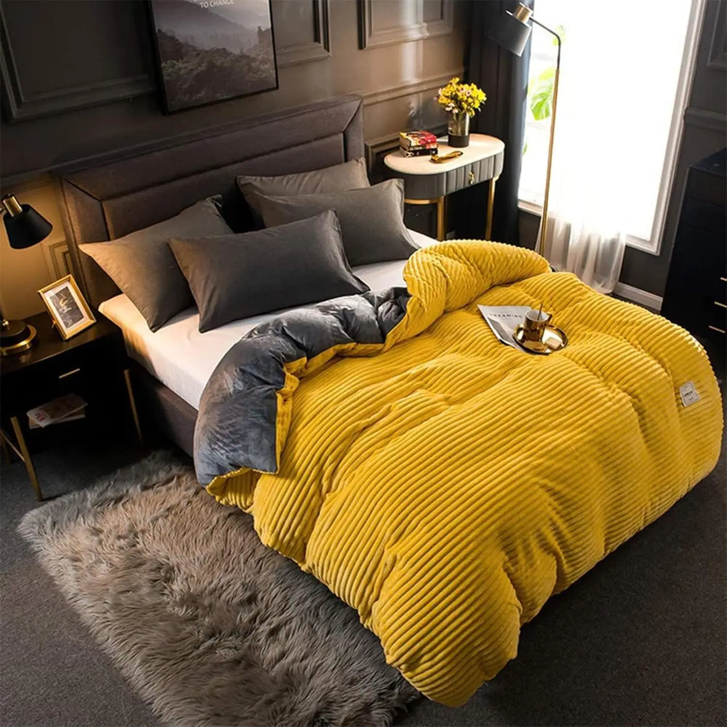 Velvet Duvet Cover Warm Thick Bed Quilt Cover Double Bed Skin-friendly Bedding Funda Nórdica 150x200 Funda Duvet 겨울용 따뜻한 이불 커버