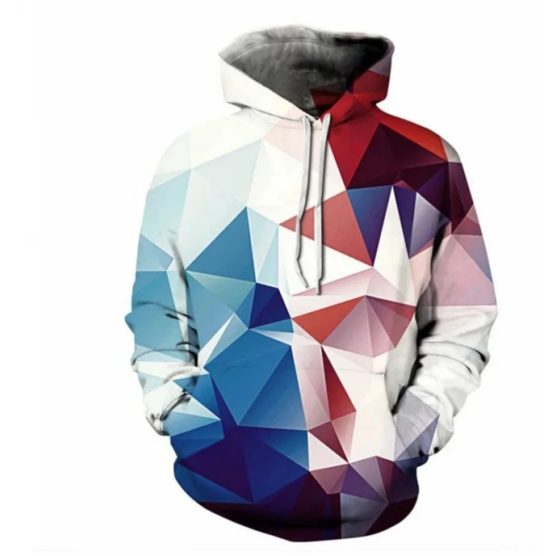 

Hoodies 3D Print Irregular Prismatic Hooded Sweatshirt Boys Girls Fashion Pullover Oversized Hoodie kids Streetwear Unisex Coat