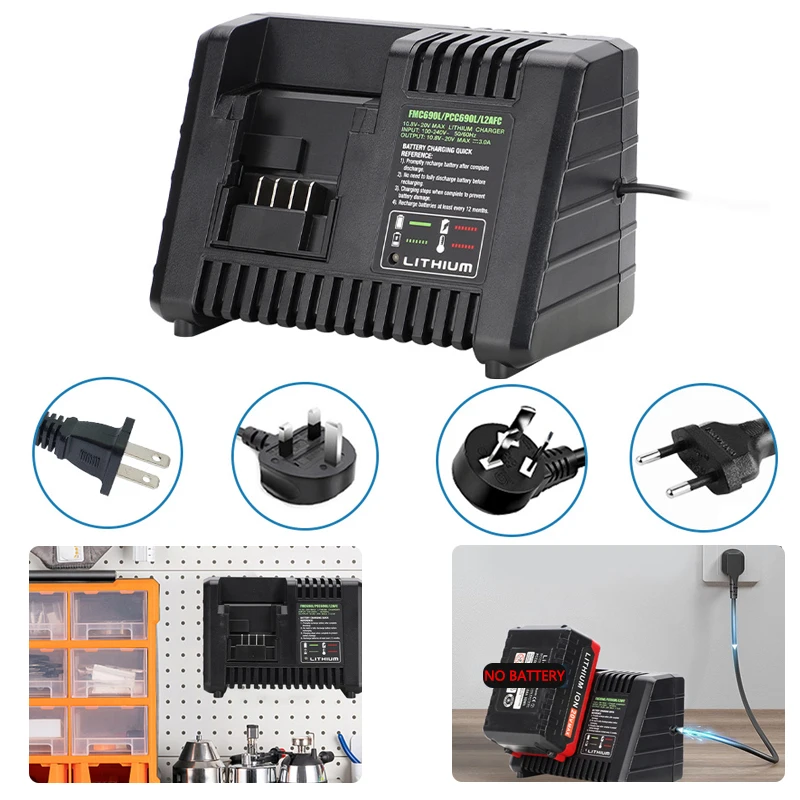

Зарядное устройство для литиевых батарей Black Decker, кабель Porter для Stanley 10,8 В, 14,4 В, 18 В, PCC690L L2AFC FMC690L, зарядное устройство для электроинструментов