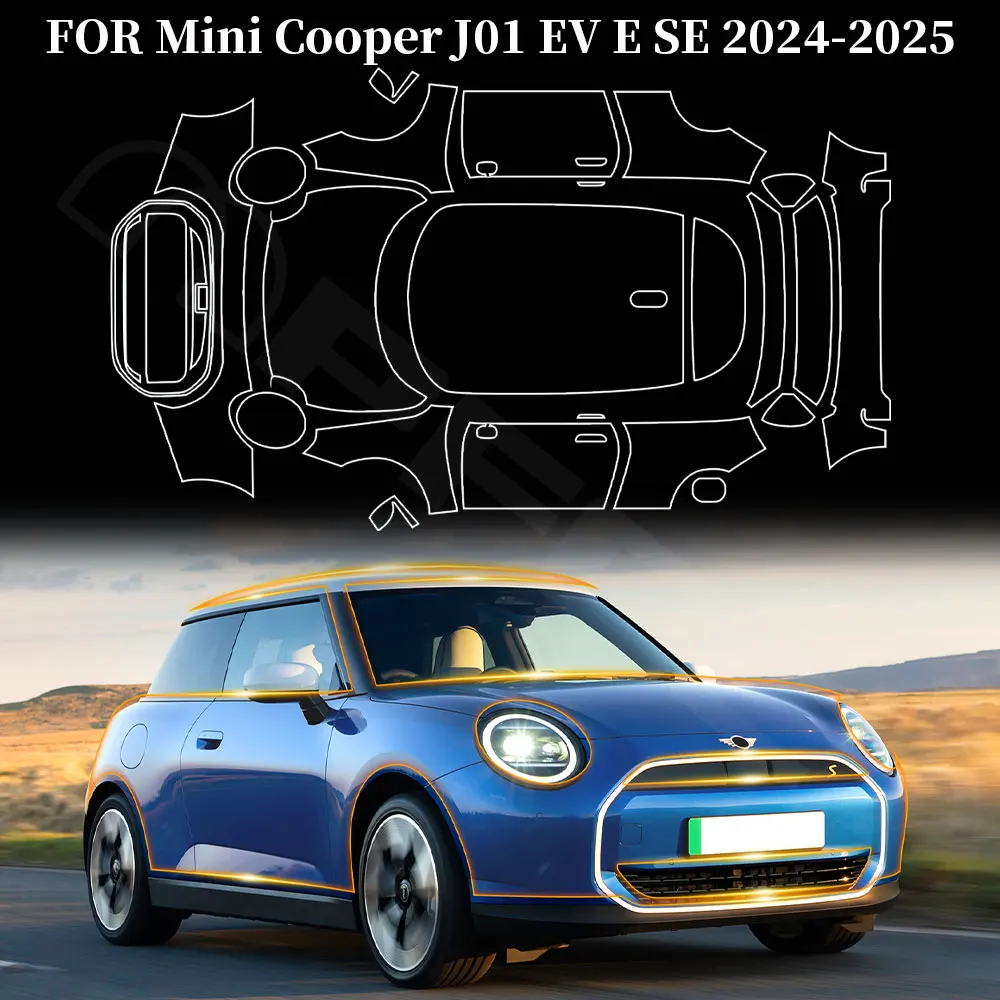 

For Mini Cooper Electric EV J01 E SE 2024 2025 Car Paint Protection Film Pre Cut TPU PPF Clear Film Body Sticker Bra Kit Styling