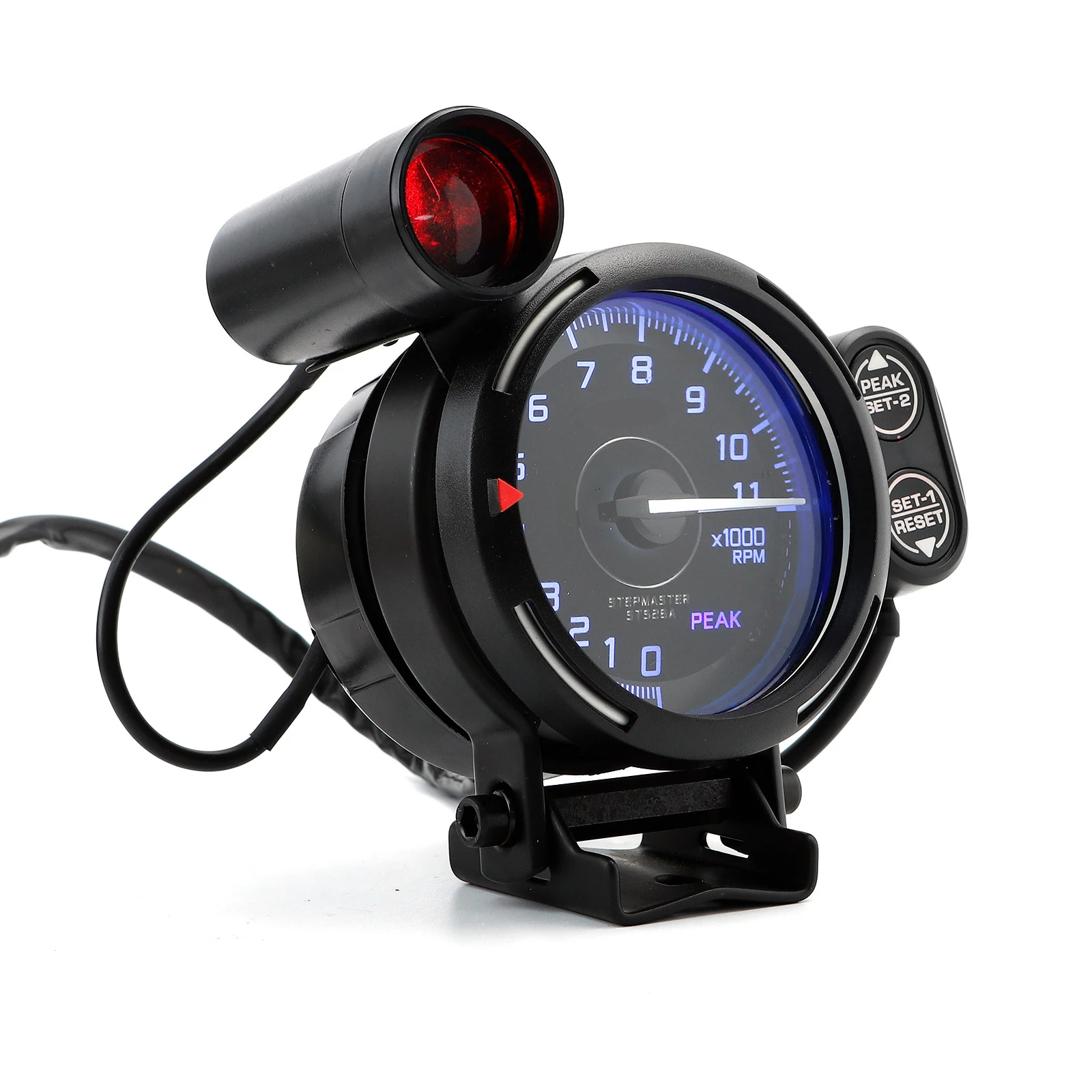 80MM Tachometer RPM Gauge High Speed Stepper Motor 7 Colors 11000 RPM 9000rpm Meter with Shift Light and Peak Warning