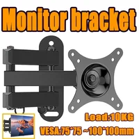 Soportes para TV ajustables, soporte de montaje en pared para televisores LED/LCD de 10 ""-24"", capacidad para hasta 10 kg, VESA 100*100, soporte para TV para uso en el hogar y la Oficina