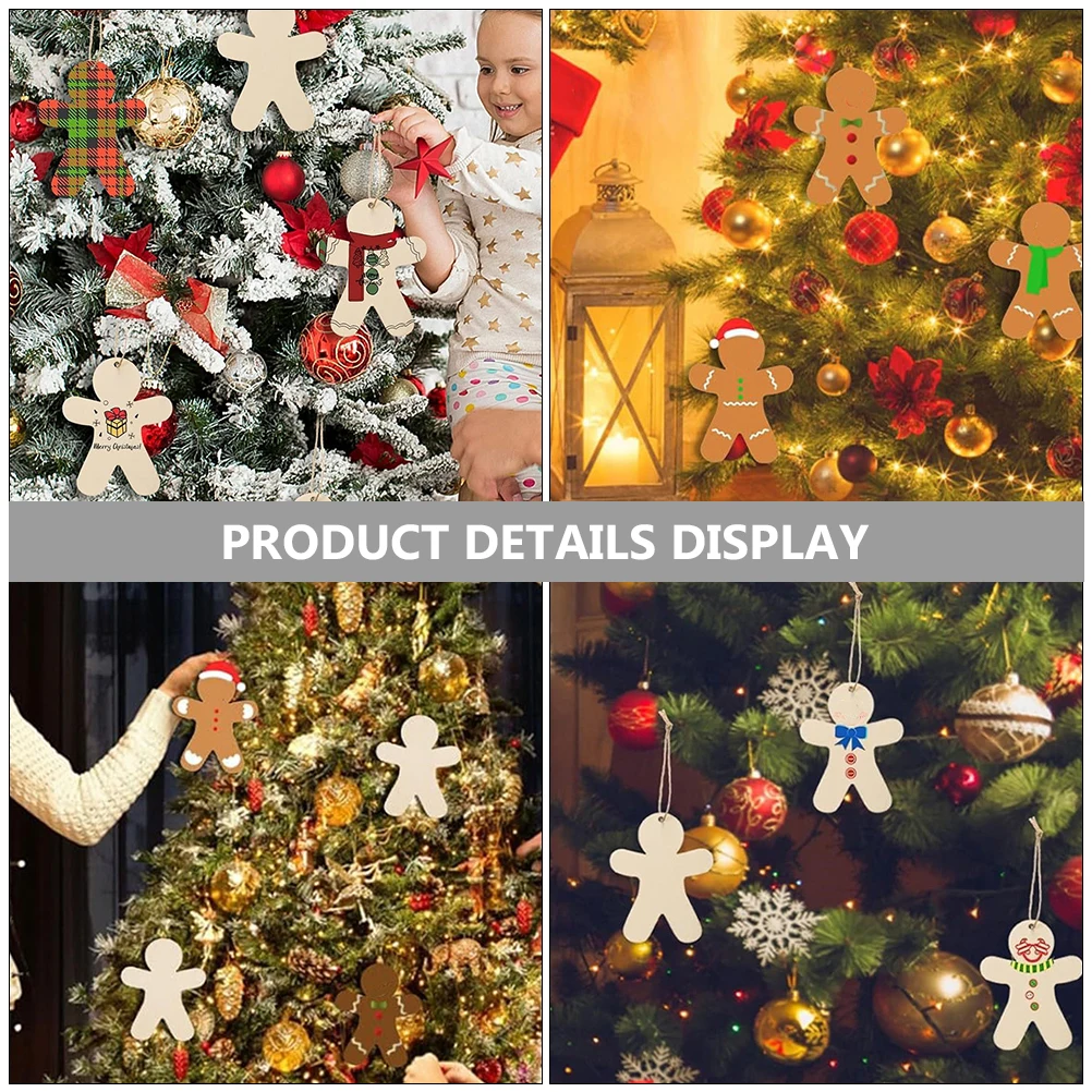 

2Sets Wooden Christmas Tree Decorations Hanging Xmas Pendants Party Decor Xmas Tree Hanging Ornaments Christmas Decorations