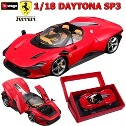 Bburago FERRARI Daytona SP3 Supercars Model 1:18 Alloy Diecast Cars Model Display Box Version Collection Gifts For Adults