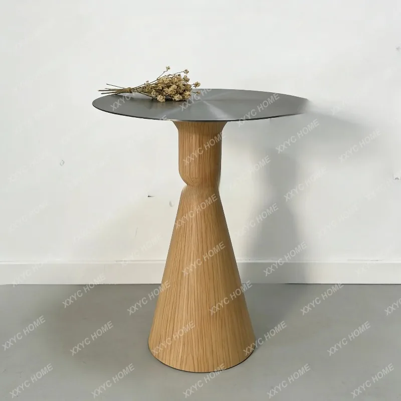 XX Log wind solid wood round edge table  creative movable small coffee table casual negotiation