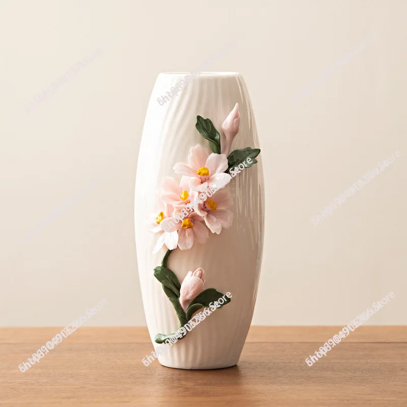 for  ceramics pure handmade pinching flowers, flower vases, peony flowers, living room home flower arrangements