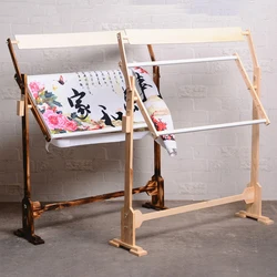 Frame Floor Stand Adjustable Wood Pine Cross Stitch Embroidery Tapestry Hoops Hight Tools Sewing Handmade Tool Accessories