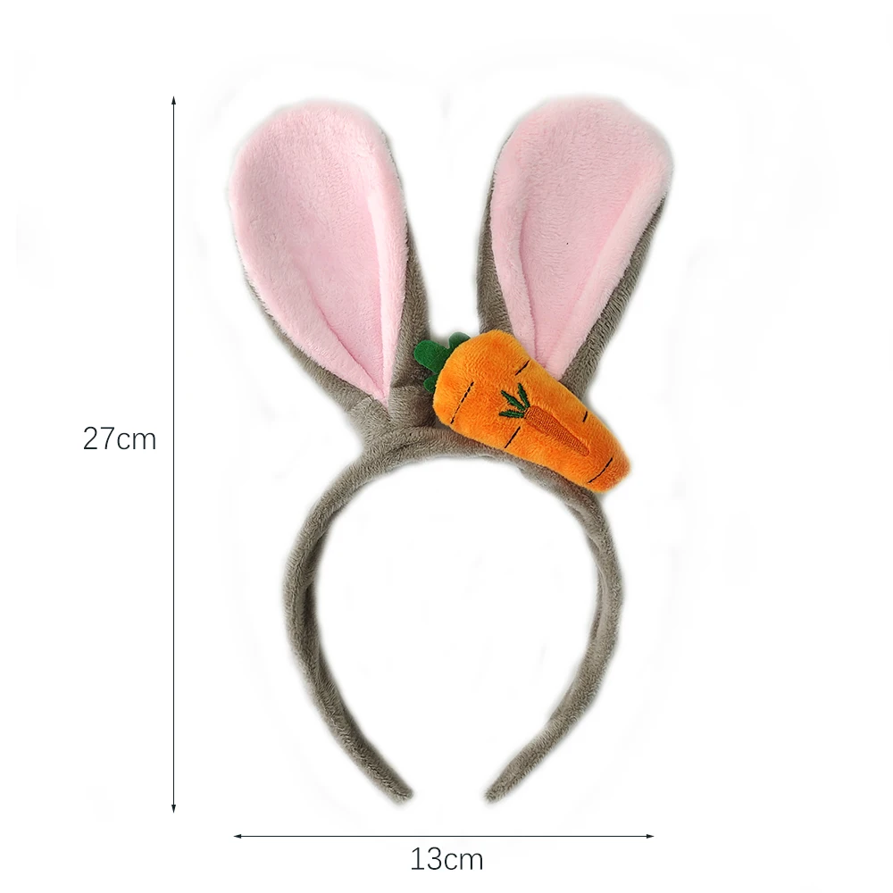 Easter Bunny Ears Headband Plush Rabbit Ear Hair Hoop Party Decorations for Easter Adult Headbands Girl Cosplay Party Supplies