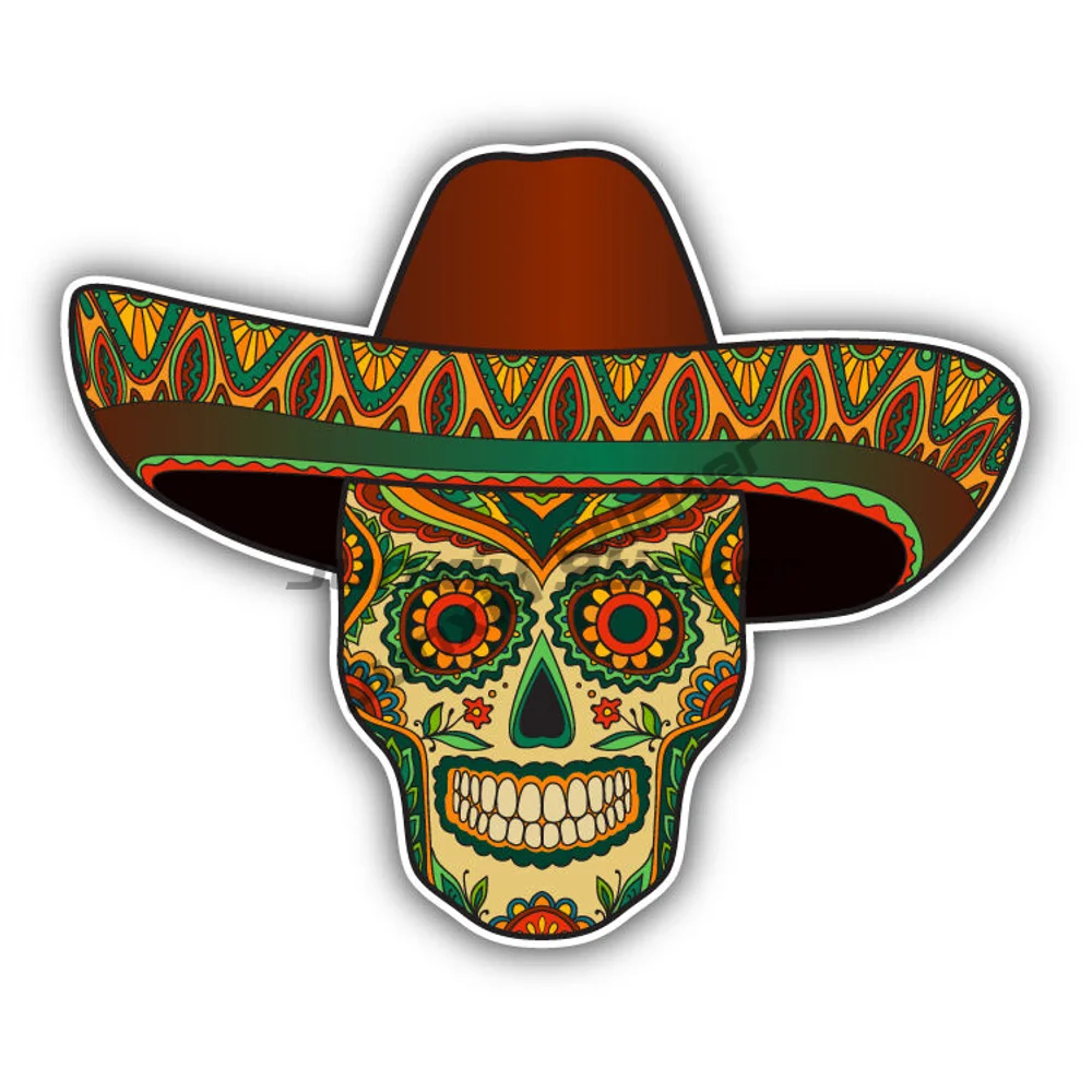 

Mexican Skull Pattern Sticker Mexica Style Car Camper Decal Accessories X 500 Motorcycle Stickers Girls Yz250x Decals Decor