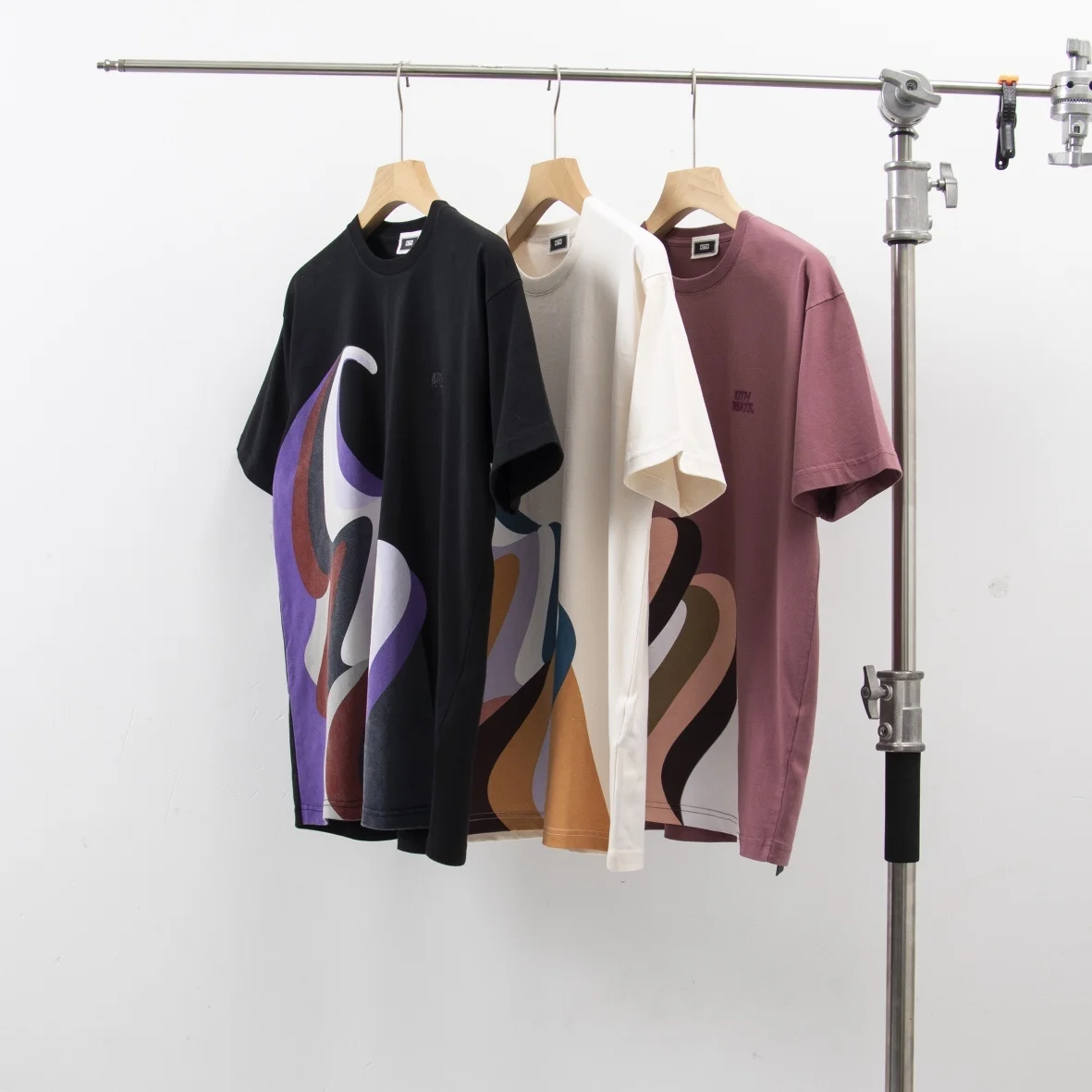 

American Streetwear KITH aron Ice Cr Discharge Dyeing Printing Pure Cotton round Ne Couple ort Sve T-irt