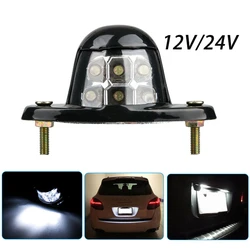 12V/24V White Universal 6 LED License Plate Light Car License Plate Lamp for Cars RV Truck Trailer Lorry Step Lamp