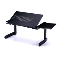 Aluminum Alloy Portable Foldable Folding Height Adjustable Laptop Table Desk Stand Sofa Overbed Floor Outside
