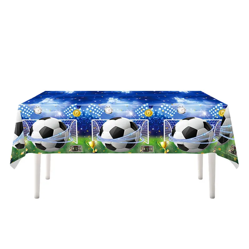 Fußball-Geburtstagsparty-Dekorationen Fußball-Tischgeschirr Teller Becher Tischdecke Ballons Hintergrund-Banner Geschenktüten Jungen-Partyzubehör – Detail 14