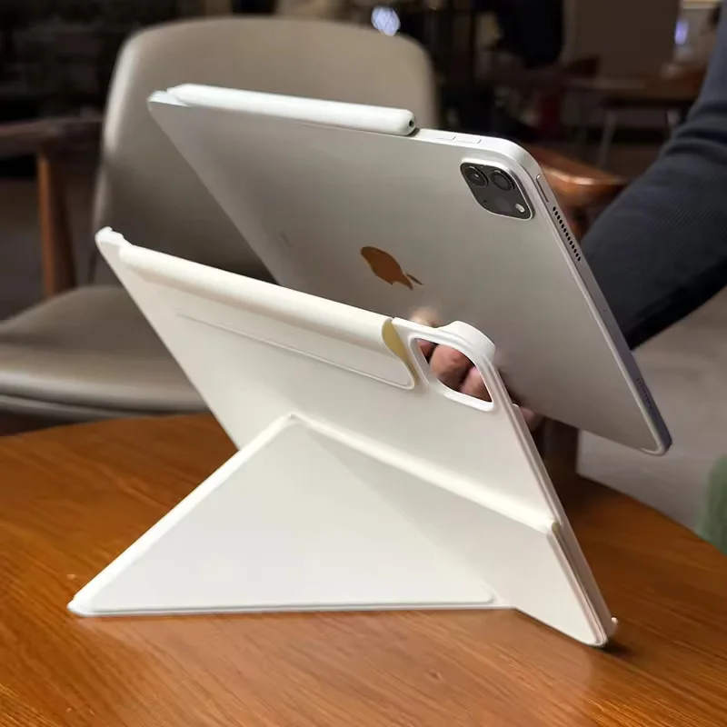 新型iPad A16 第10/11世代 Pro M4 12.9 Air 5/4 Air M3 M2 11/13インチ Mini 7 6対応 タブレットケース ストラップ付きバックル 取り外し可能 マグネット式カバー