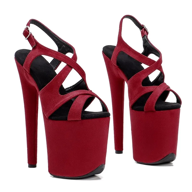 

20CM/8inches Suede Upper Platform Sexy High Heels Sandals Fashion Model Party Pole Dance Shoes 065