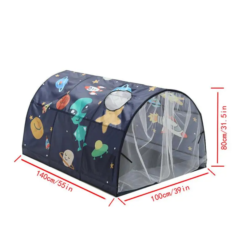 Toddler Sleeping Tent Kids Tents Indoor Playhouses Bed Tent Privacy Tents Bed Canopy Shelter Cabin Indoor Cartoon Stars Moon And