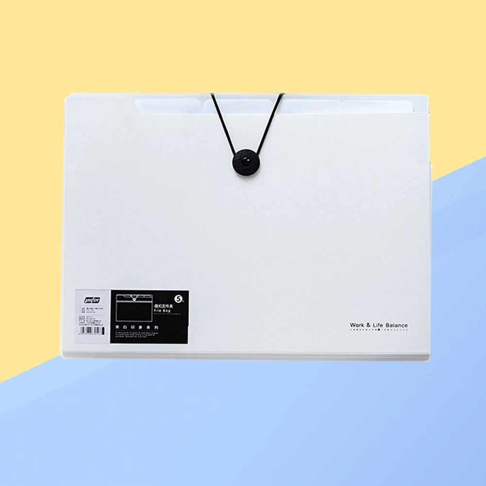 

A4 Multi-Layer Folder Plastic Buckle Office Holder Expandable Document Organizer Portable File Storage Bag For