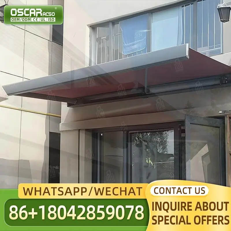 

Outdoor Retractable Sunshade Wireless Remote Controlled Motorized Electric Folding Awnings for Patio Garden Balcony Sun Protecti